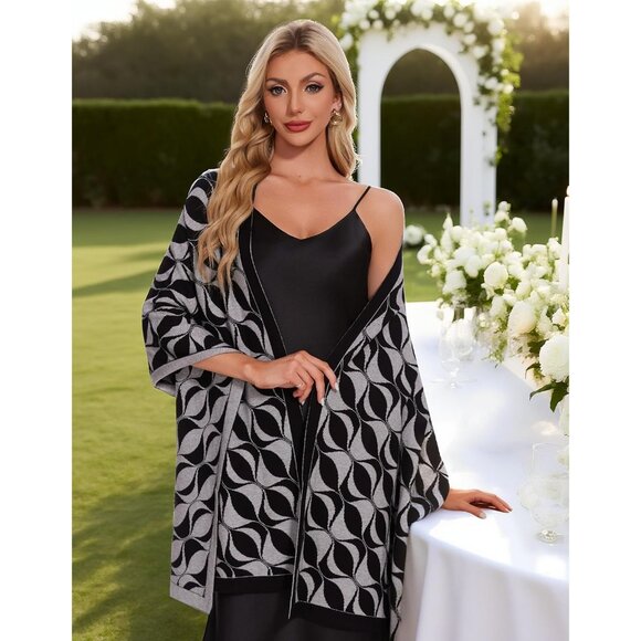 Women's Grey Luxury Silk Satin Scarf Shawl Wrap Elegant And Stylish Accessory - Picture 2 of 5